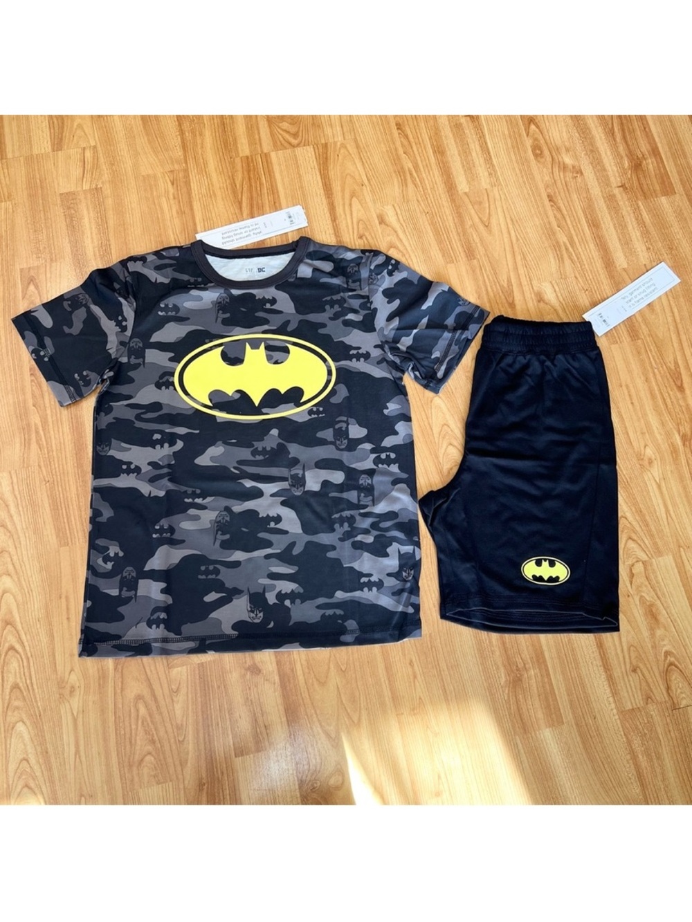 Gap Boy Batman Camo Short Sleeve Pajama Set - Black & Yellow